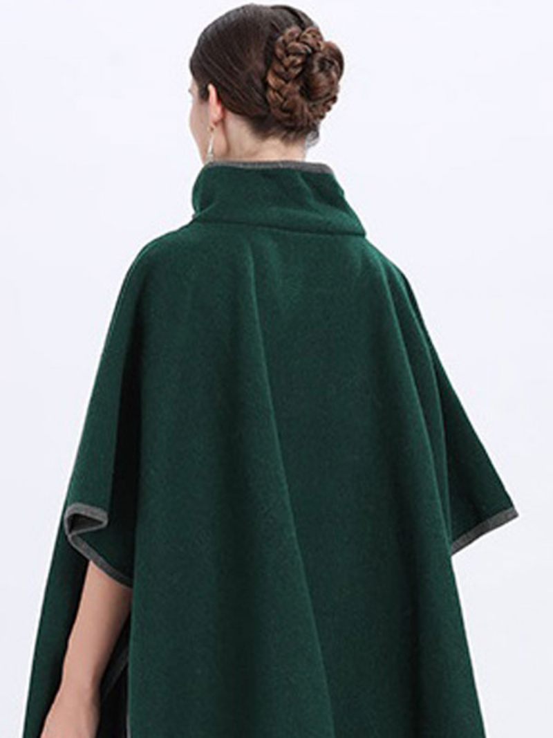 Manteau Poncho Surdimensionné Pour Femmes Cape Vêtements D'extérieur Printemps 2024 - Vert Foncé