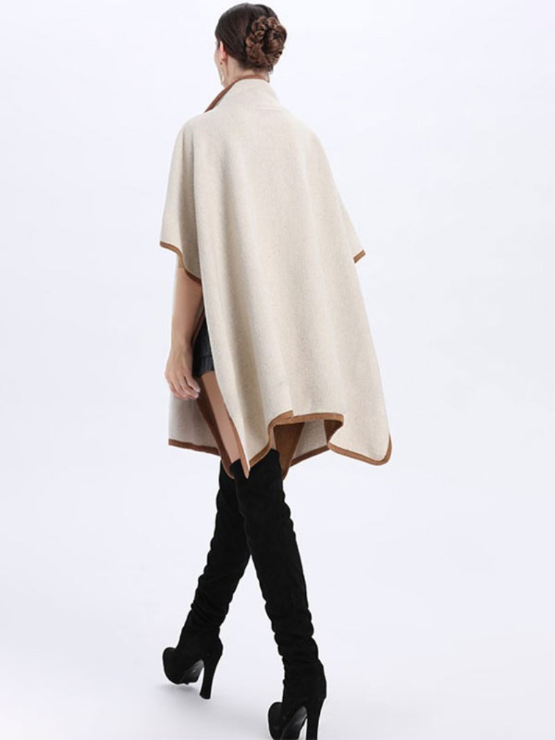 Manteau Poncho Surdimensionné Pour Femmes Cape Vêtements D'extérieur Printemps 2024 - Beige