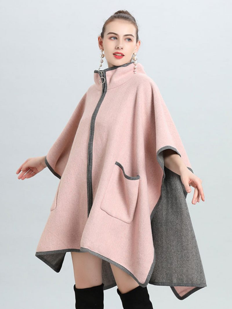 Manteau Poncho Surdimensionné Pour Femmes Cape Vêtements D'extérieur Printemps 2024 - Rose