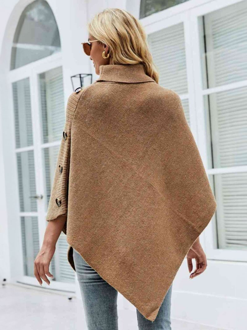 Poncho Pour Femme Cape À Col Haut Vêtements D'extérieur Printemps - Jaune Clair Profond