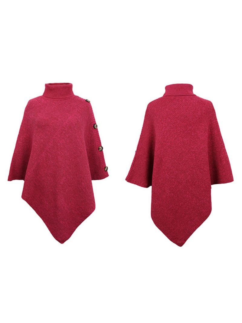 Poncho Pour Femme Cape À Col Haut Vêtements D'extérieur Printemps - Rose