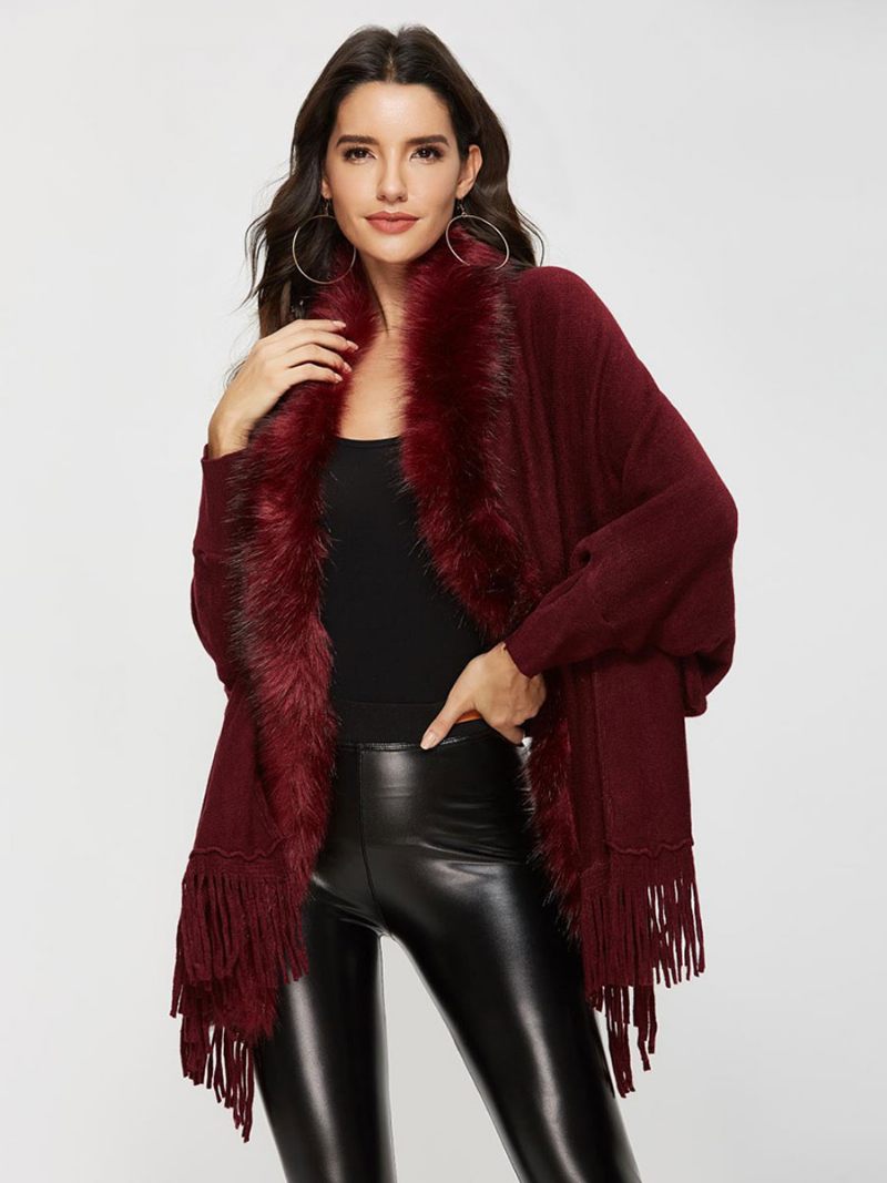 Pulls Femme Abricot Clair Manches Longues Cardigans - Bourgogne