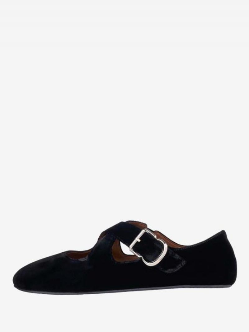 Ballreina Flats Pour Femmes Léopard Bout Rond Criss Cross Ballerines - Noir