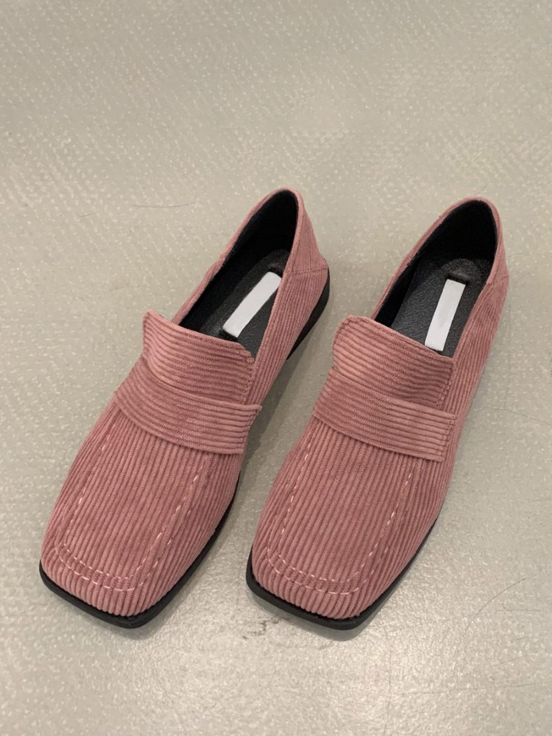 Mocassins Plats Microsuède Pour Femmes - Rose