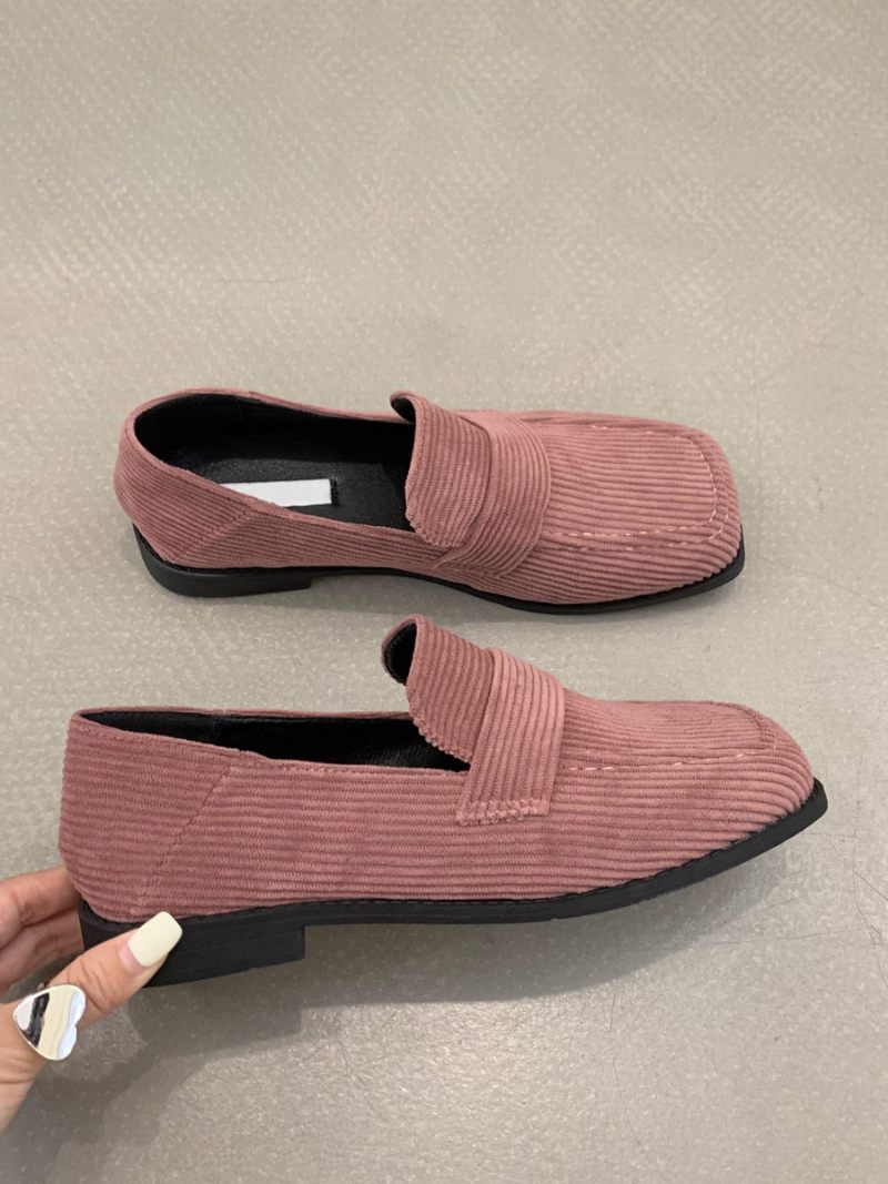 Mocassins Plats Microsuède Pour Femmes - Rose