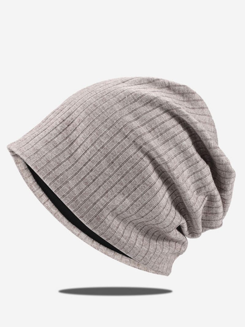 Bonnet Tricoté Grooves Casquettes Pour Femmes L'automne Et L'hiver - Marron Clair