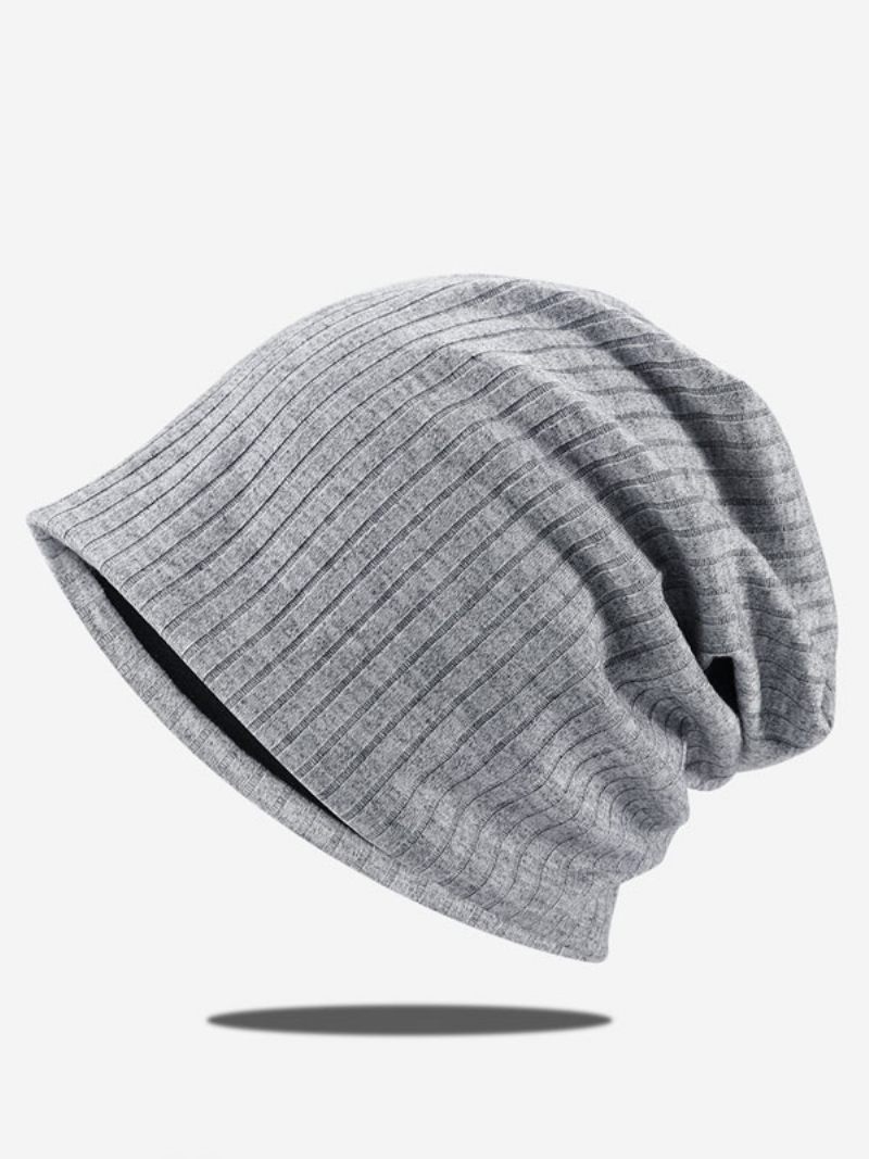 Bonnet Tricoté Grooves Casquettes Pour Femmes L'automne Et L'hiver - Gris