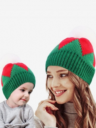 Bonnet Tricoté Pom Poms Casquettes Femme Pour Printemps Automne Hiver