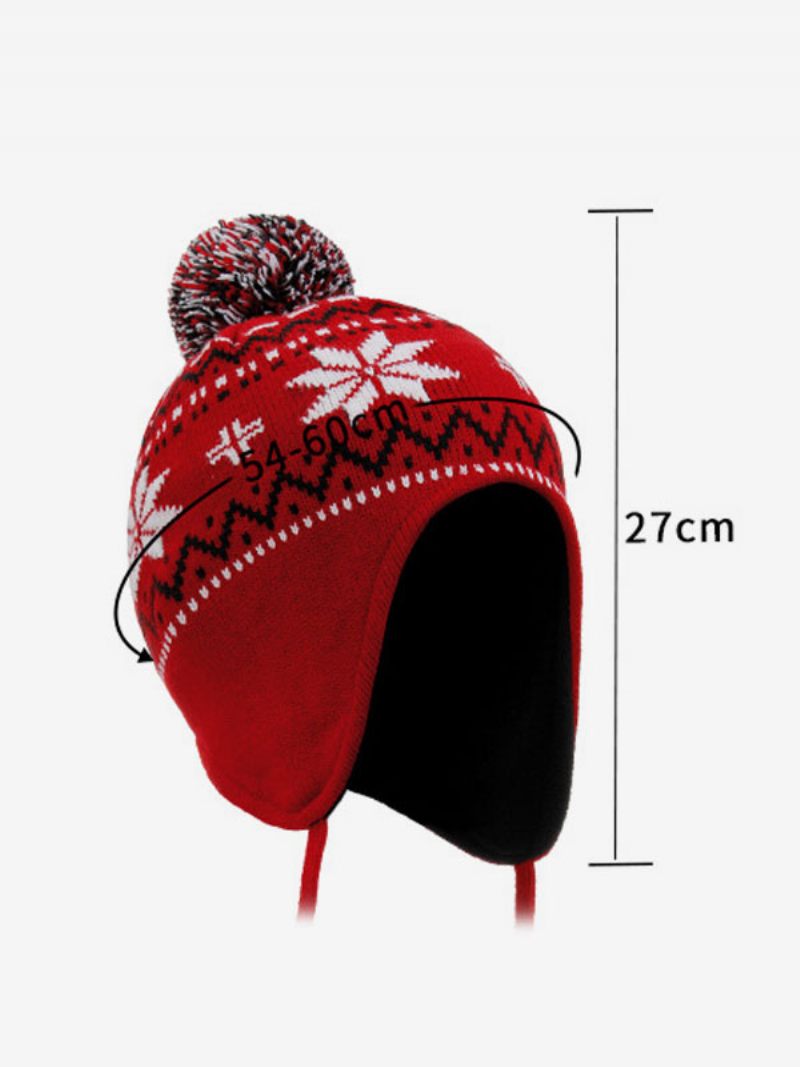 Cadeau Noël Écharpe Cap Gants 3 Pièces Ensemble Rouge - Rouge