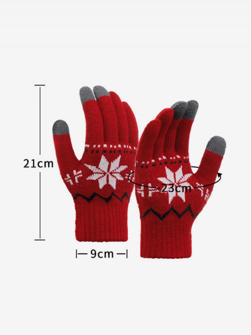 Cadeau Noël Écharpe Cap Gants 3 Pièces Ensemble Rouge - Rouge