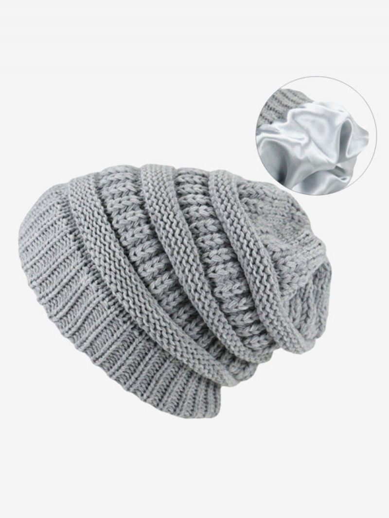 Casquette Au Crochet Casquettes Unisexes Couleur Unie Pour Le Printemps Automne Hiver - Gris Clair