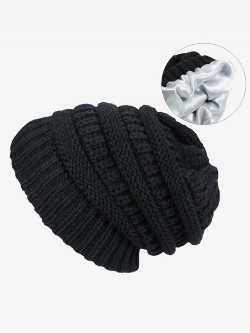 Casquette Au Crochet Casquettes Unisexes Couleur Unie Pour Le Printemps Automne Hiver - Noir