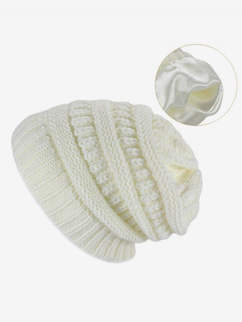 Casquette Au Crochet Casquettes Unisexes Couleur Unie Pour Le Printemps Automne Hiver - Blanc