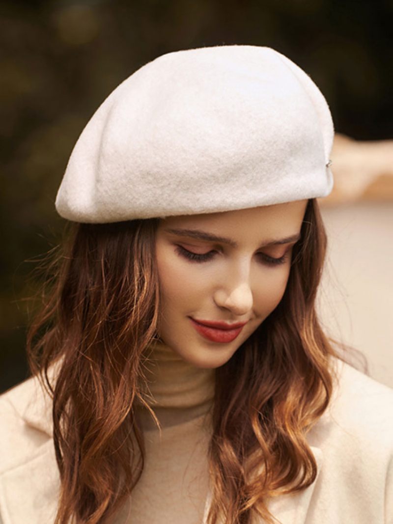 Casquettes Pour Femmes Beau Chapeau Blanc Décontracté Laine