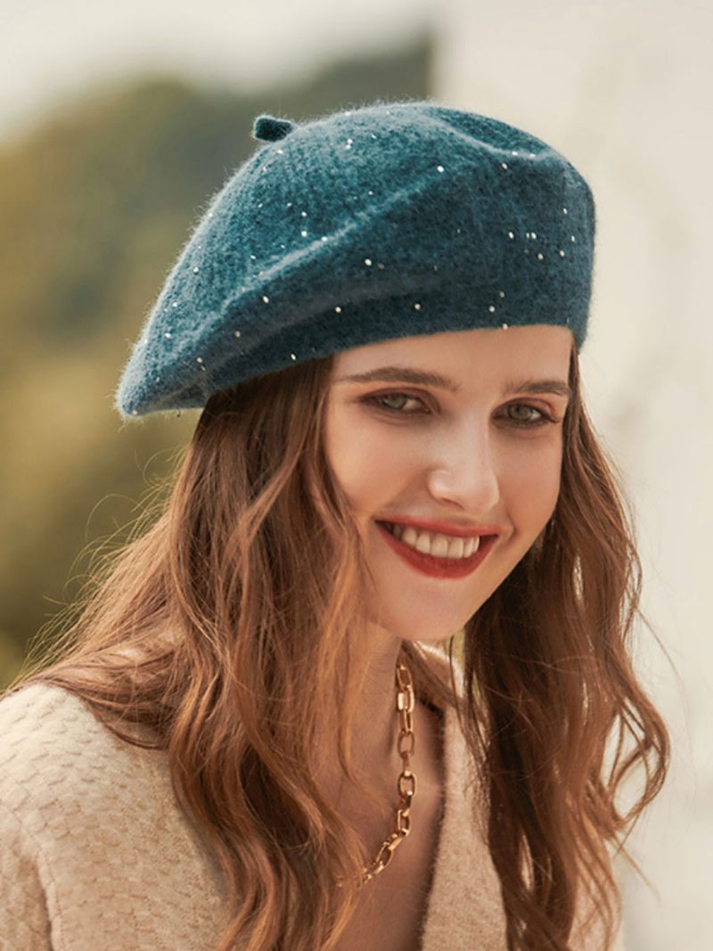 Casquettes Pour Femmes Chapeaux À Paillettes Douces Fibre Acrylique Verts