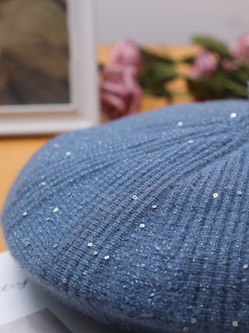 Casquettes Pour Femmes Chapeaux À Paillettes Douces Fibre Acrylique Verts - Marine Foncé