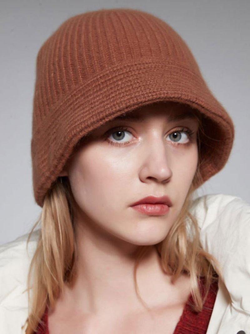 Casquettes Pour Femmes Chic Laine Rayure Hiver Chaud Tricoté Chapeaux