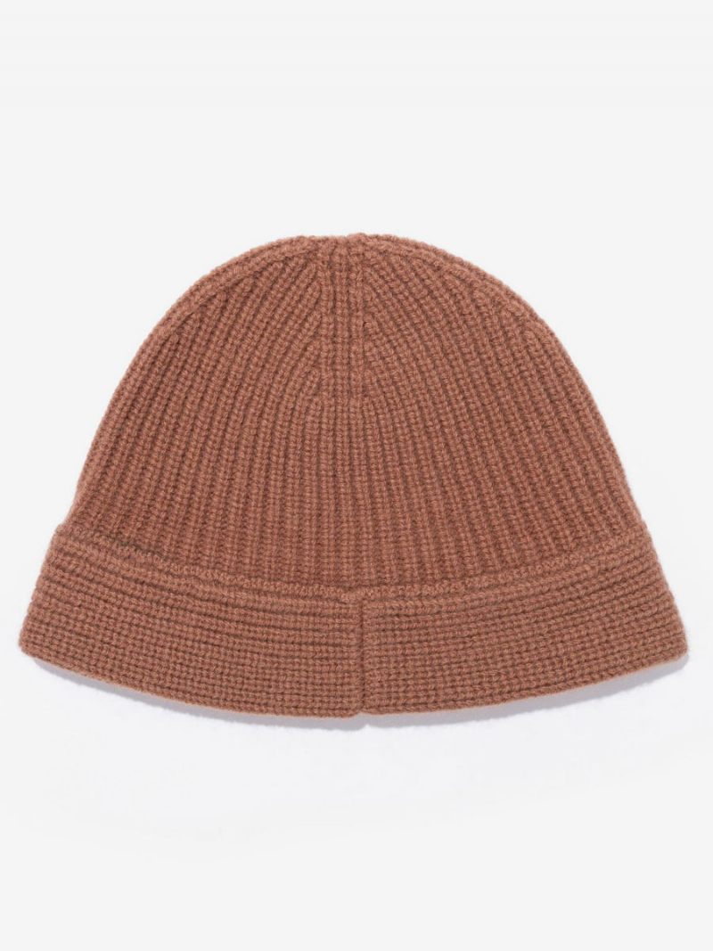 Casquettes Pour Femmes Chic Laine Rayure Hiver Chaud Tricoté Chapeaux - Marron Café