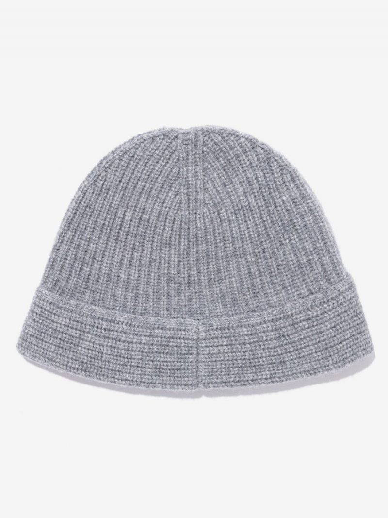 Casquettes Pour Femmes Chic Laine Rayure Hiver Chaud Tricoté Chapeaux - Gris Clair