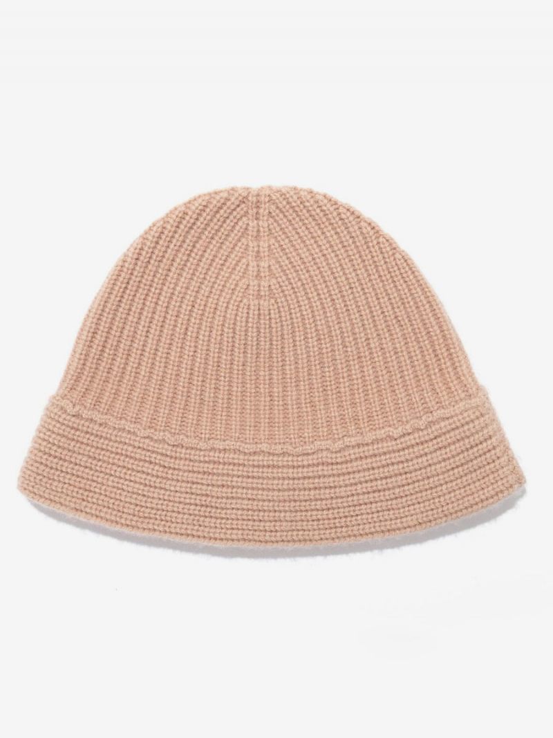 Casquettes Pour Femmes Chic Laine Rayure Hiver Chaud Tricoté Chapeaux - Camel