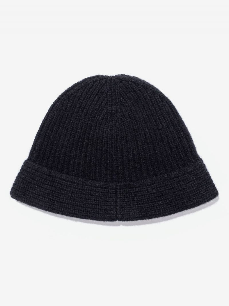 Casquettes Pour Femmes Chic Laine Rayure Hiver Chaud Tricoté Chapeaux - Noir