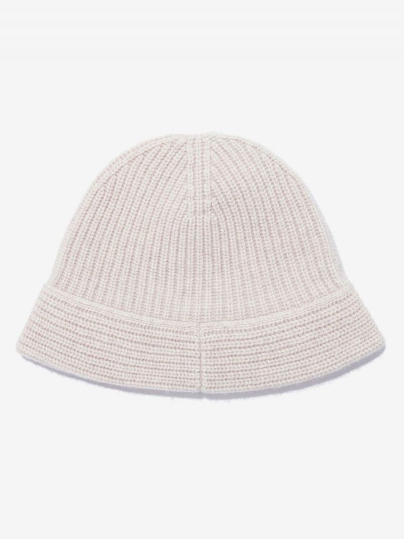 Casquettes Pour Femmes Chic Laine Rayure Hiver Chaud Tricoté Chapeaux - Blanc