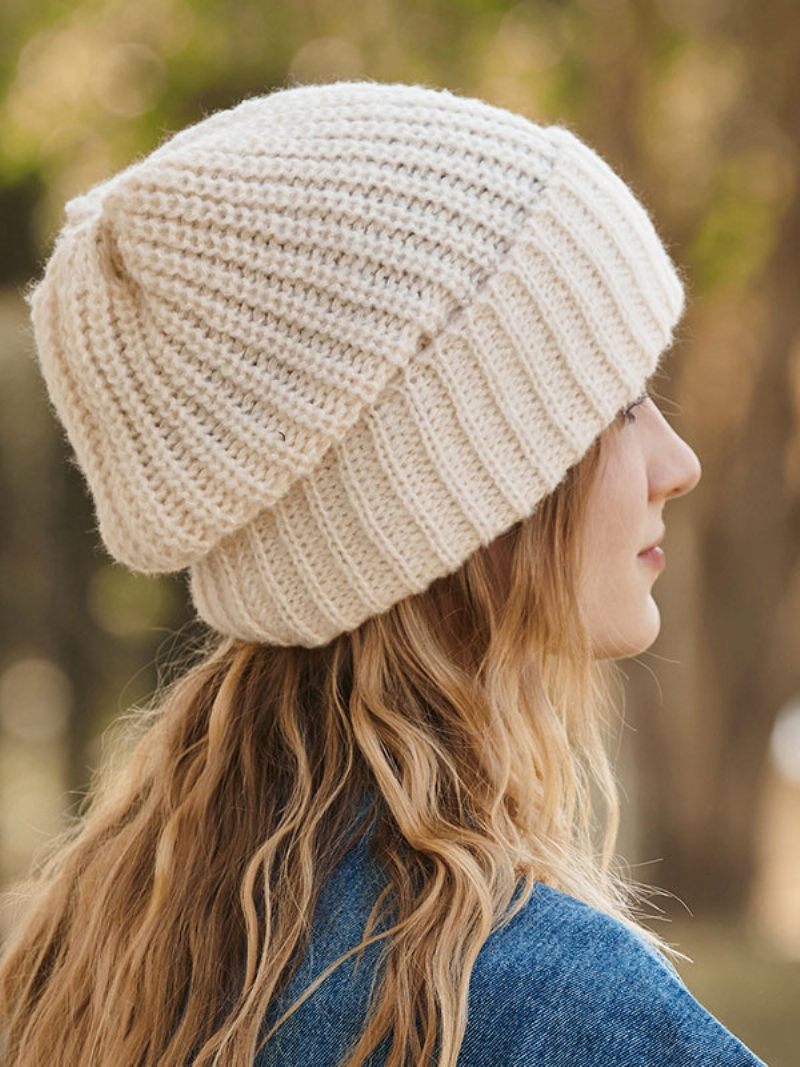 Casquettes Pour Femmes Fabuleux Chapeaux Tricotés Chauds D’hiver - Blanc