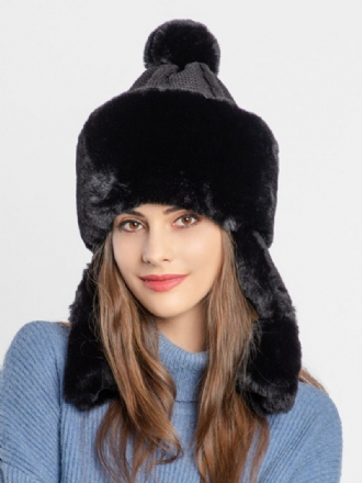 Chapeau Trooper Fausse Fourrure D'hiver Pour Femmes Avec Oreillettes Chapeaux Coupe-vent