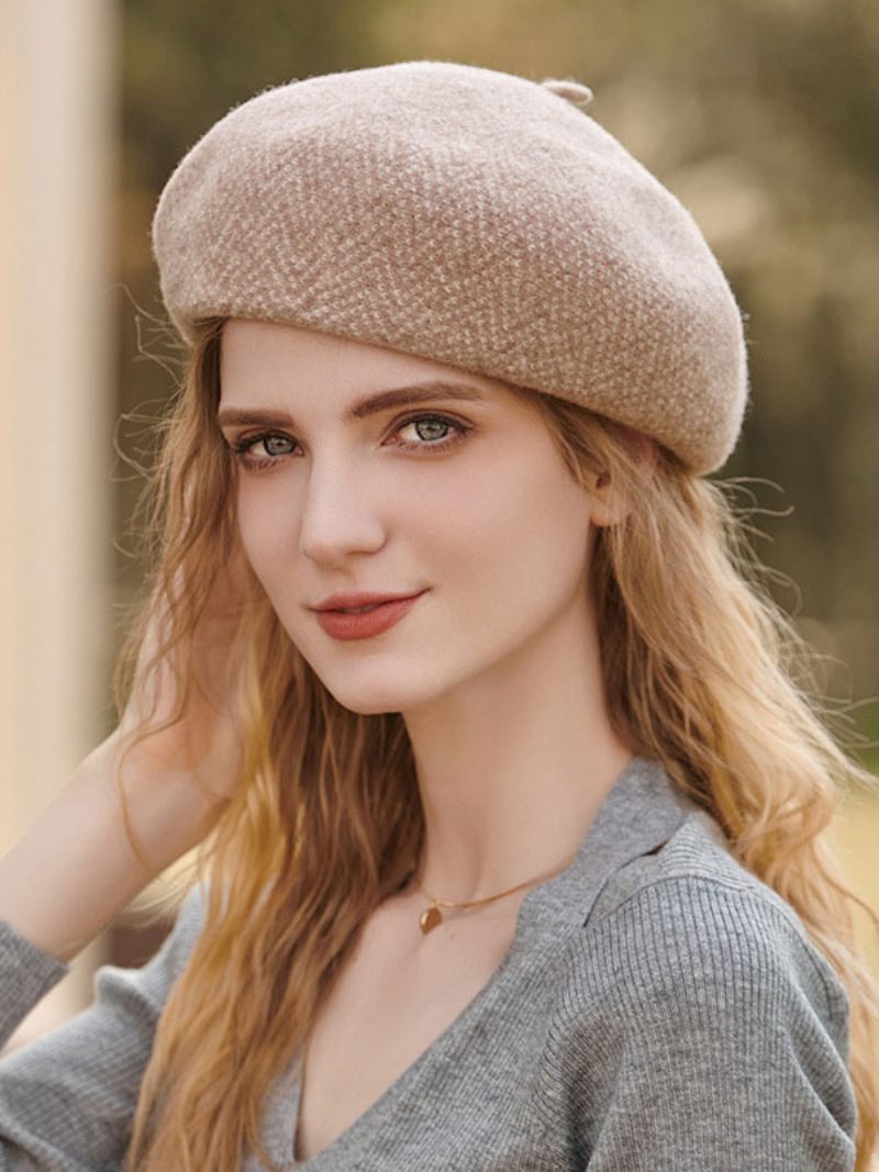 Chapeaux Blancs Écru Pour Femmes Béret Laine Pratique