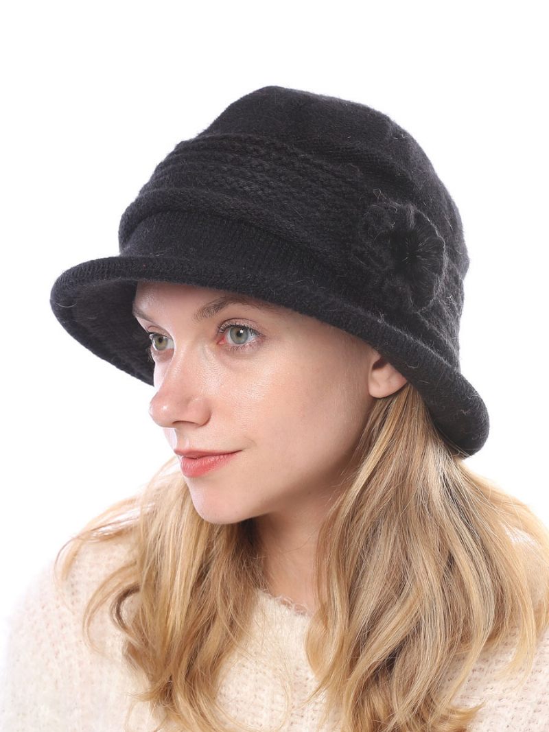 Chapeaux Pour Femmes Appliques Pratiques Fibre Acrylique Blancs Eric - Noir