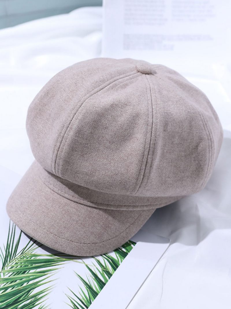 Chapeaux Pour Femmes Beau Béret Marron Café Fibre Acrylique - Beige