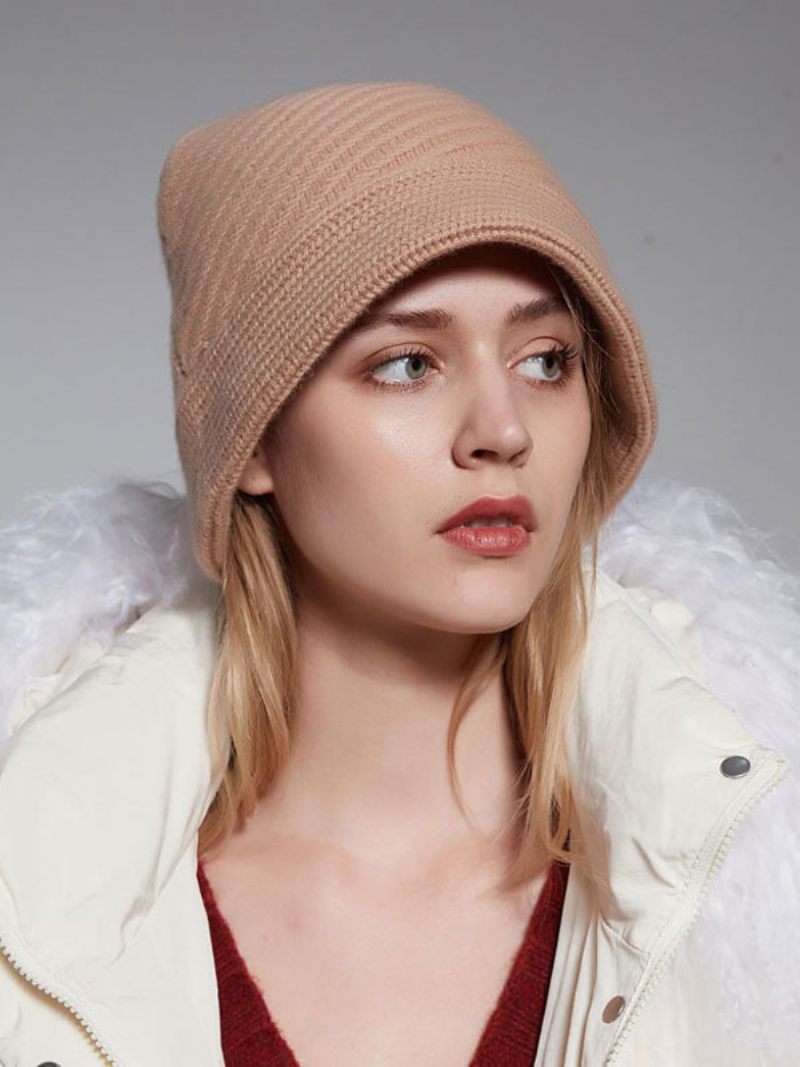 Chapeaux Pour Femmes Fabuleux Tricotés Chauds D'hiver Laine - Camel