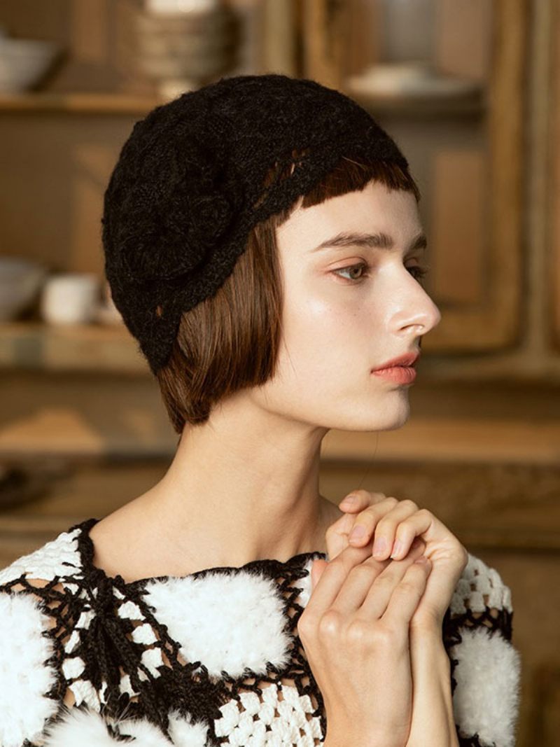 Chapeaux Pour Femmes Fabuleux Tricotés Découpes Designer Chauds D'hiver - Noir