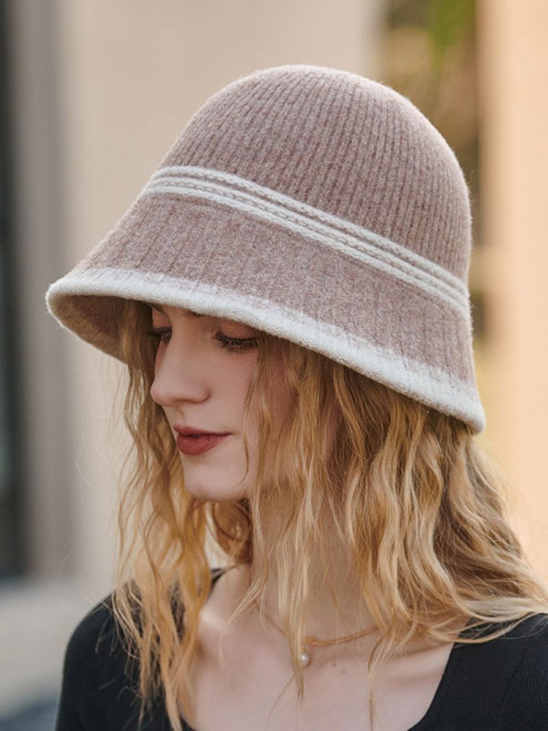 Chapeaux Pour Femmes Rayures Modernes Laine Chic Chauds D'hiver