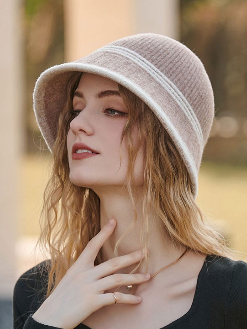 Chapeaux Pour Femmes Rayures Modernes Laine Chic Chauds D'hiver - Rose