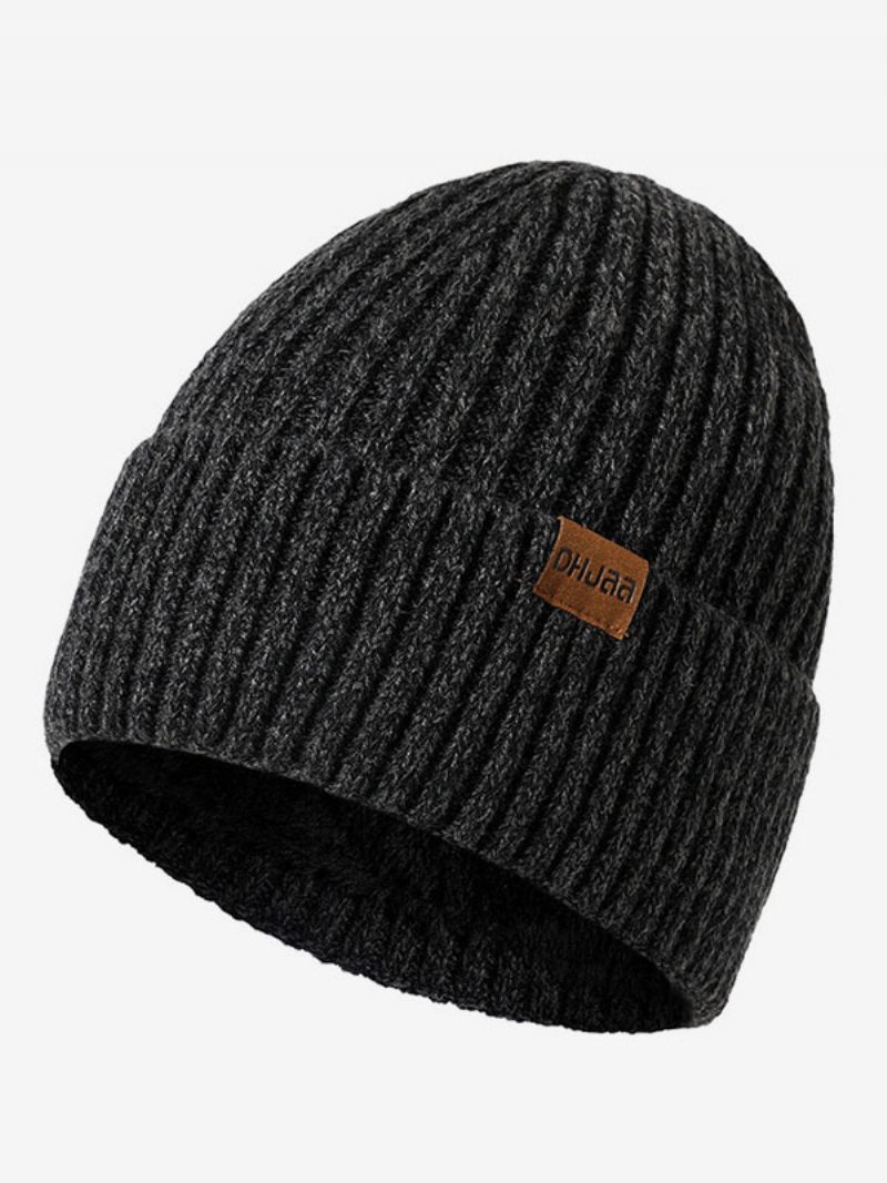 Chapeaux Gris Foncé Pour Hommes Beaux Tricotés Chauds D'hiver Fibre Acrylique - Gris Foncé