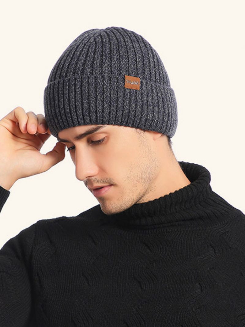 Chapeaux Gris Foncé Pour Hommes Beaux Tricotés Chauds D'hiver Fibre Acrylique - Marine Foncé