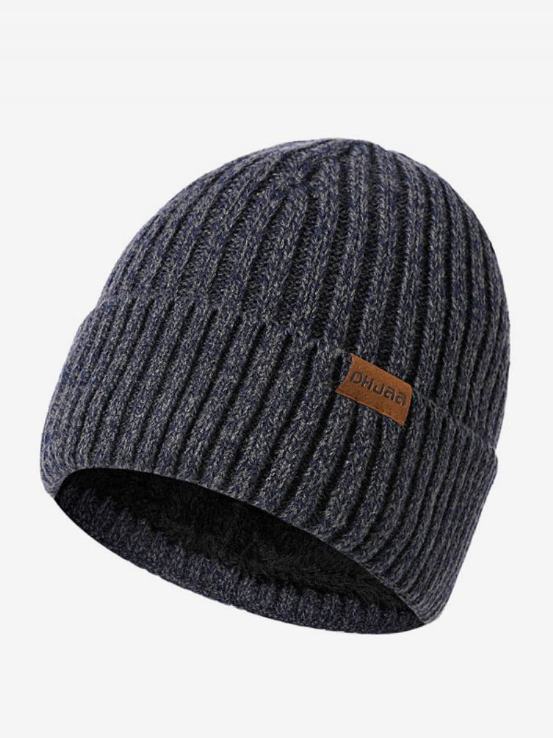 Chapeaux Gris Foncé Pour Hommes Beaux Tricotés Chauds D'hiver Fibre Acrylique - Marine Foncé