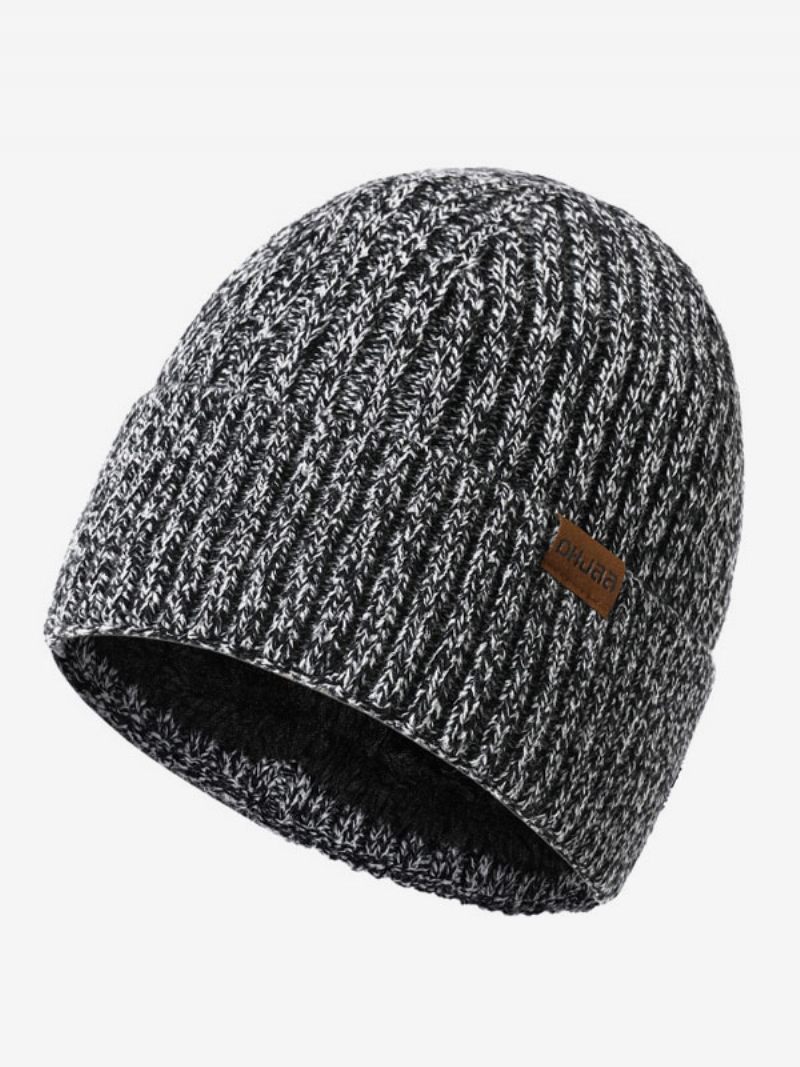 Chapeaux Gris Foncé Pour Hommes Beaux Tricotés Chauds D'hiver Fibre Acrylique - Gris