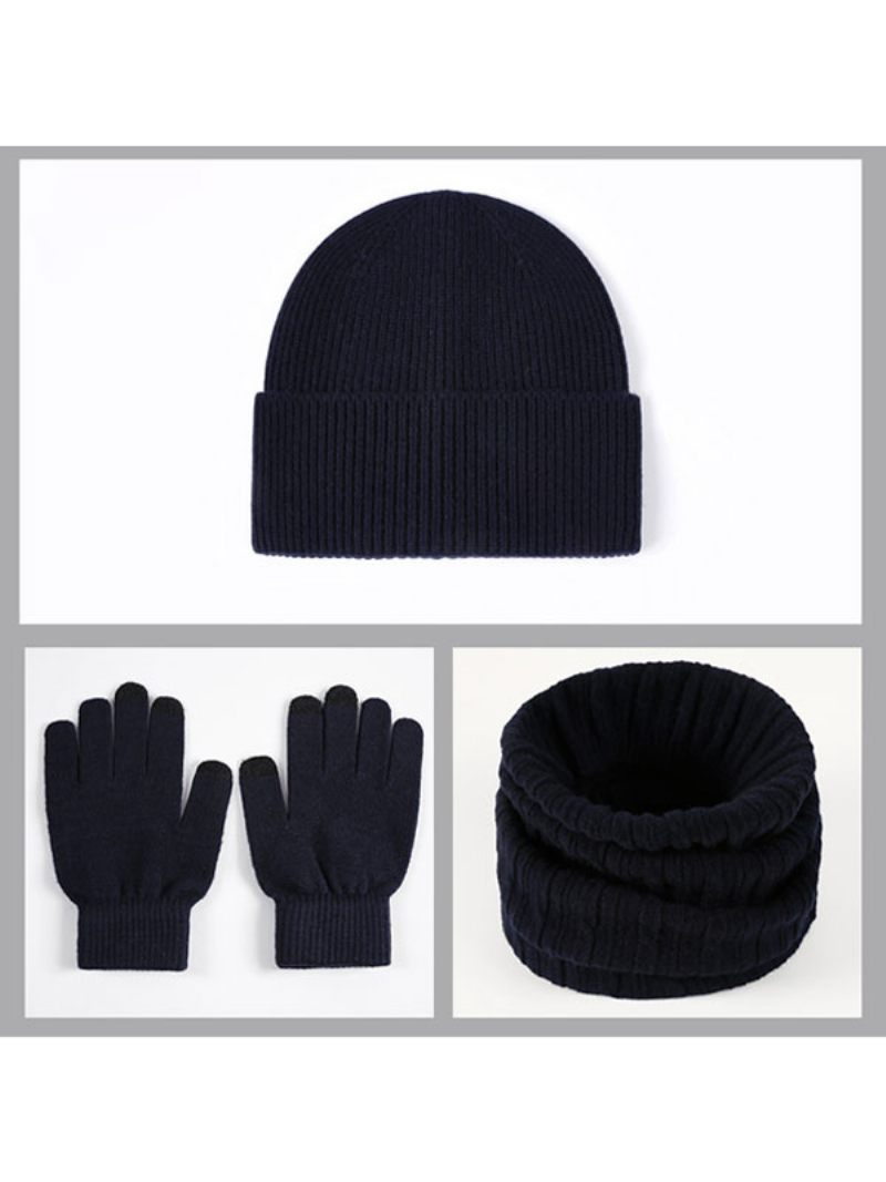 Chapeaux Pour Hommes Joli Béret Chaud D'hiver - Marine Foncé