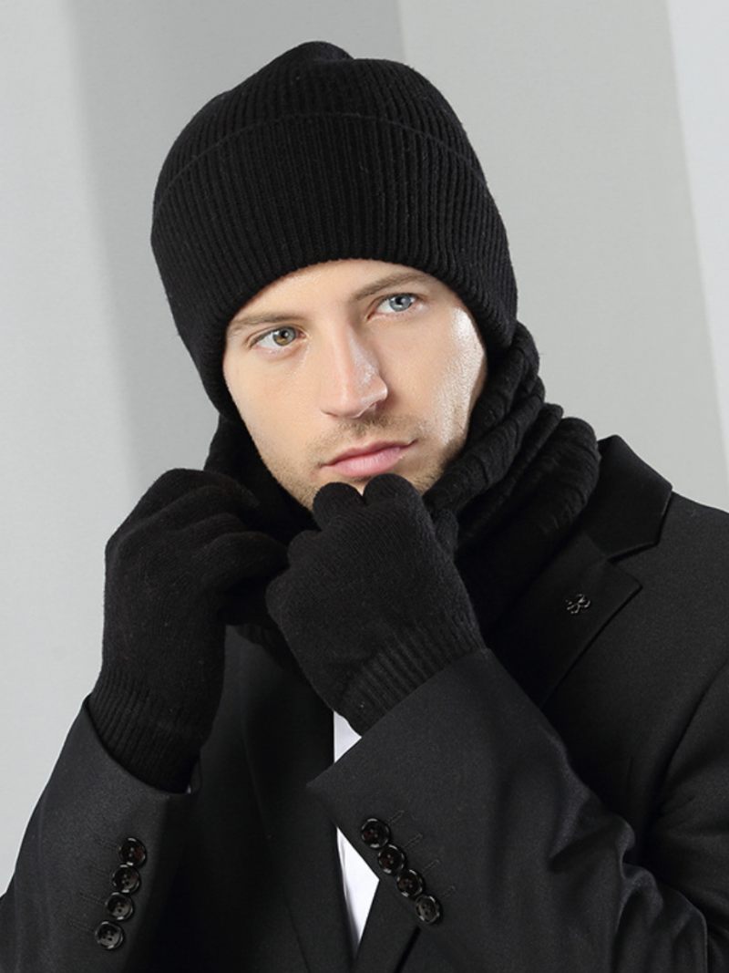 Chapeaux Pour Hommes Joli Béret Chaud D'hiver - Noir