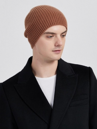 Chapeaux Pour Hommes Marron Café Pratiques Fibre Acrylique Tricotés Chauds D'hiver