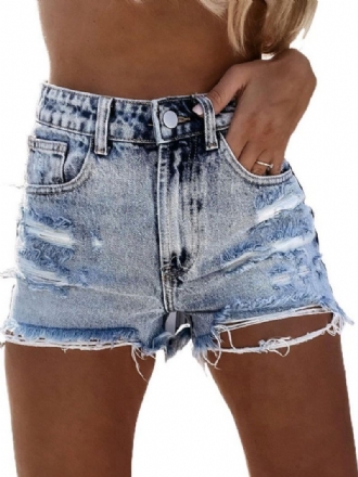 Jeans Femme Bleu Clair Veste Pour Homme Boutons Droit Décontracté Cowboy Denim Shorts