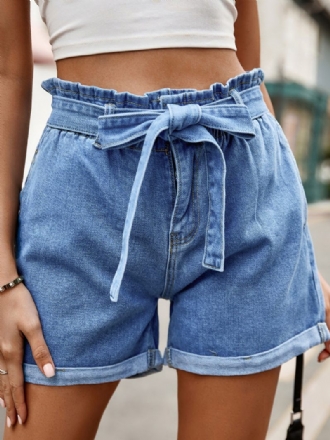 Shorts Décontractés À Lacets Pour Femmes Bas Jean