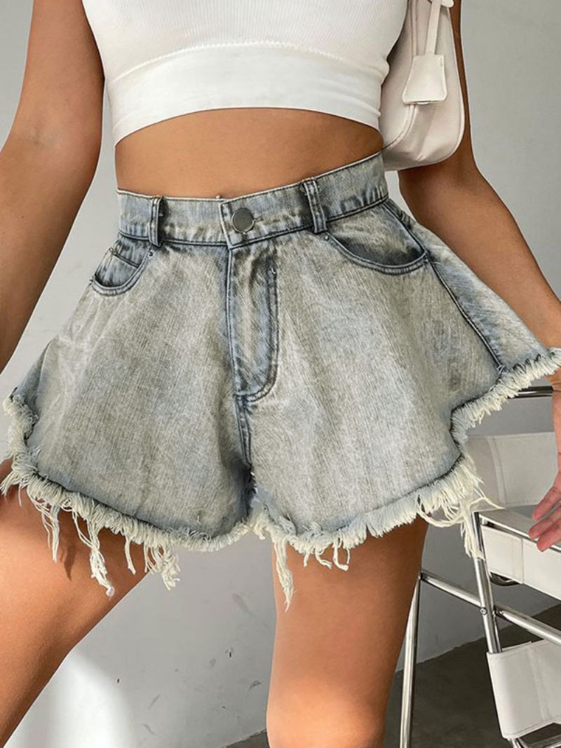 Shorts Pour Femmes Bas Cowboy Jean À Franges