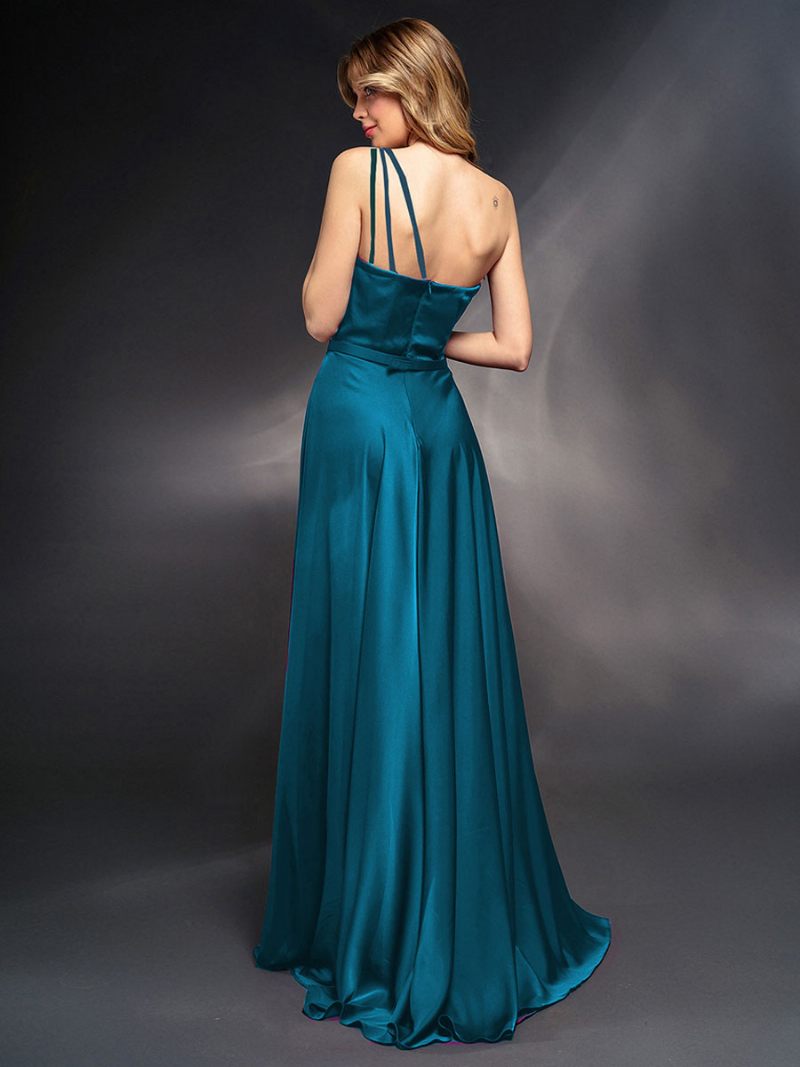 Robe Longue D'anniversaire Pour Femme Sans Manches Avec Lacets Dans Le Dos Bal - Bleu Ciel Clair