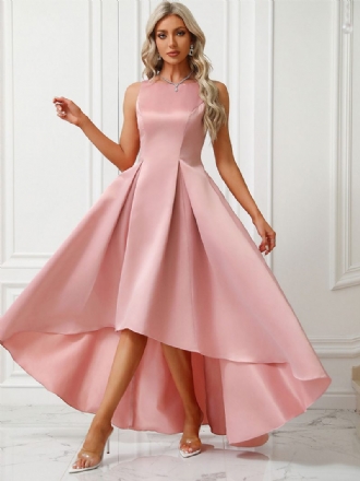 Robe Longue Rose Pour Femmes Sans Manches Dos V Froncée Robes Bal Fête