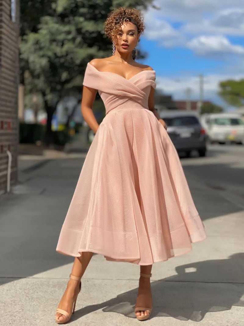 Robes Fête D'anniversaire Pour Femmes Sans Bretelles Épaules Ouvertes Longue Robe Bal