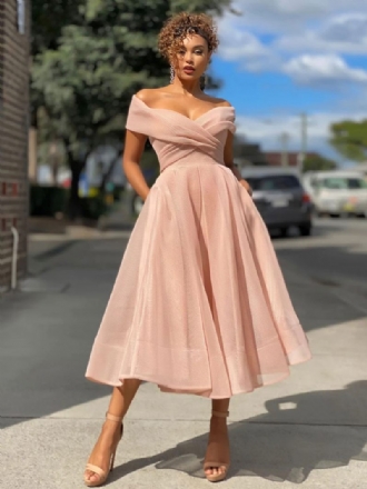 Robes Fête D'anniversaire Pour Femmes Sans Bretelles Épaules Ouvertes Longue Robe Bal