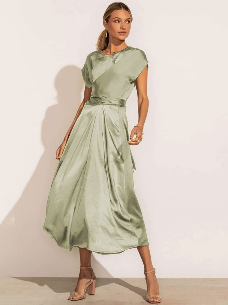 Robes Soirée Pour Femmes Bleu Vert Col Bijou Robe Semi-formelle - Vert Clair